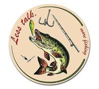 Finest Folia Autocollant poisson de style rétro pour voiture, bateau, valise de pêche, accessoires de pêche, résistant aux intempéries (01 brochet, sans talk)