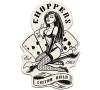 Finest Folia Autocollant rétro vintage Old School Ace Cult Rockabilly (R149-5 Choppers)
