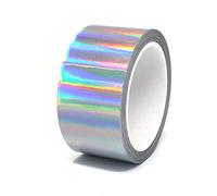 Finest-Folia Bandes décoratives autocollantes pour loisirs créatifs, meubles, voiture, moto, modélisme, 10 m, Hologramme argenté, 50 mm de large
