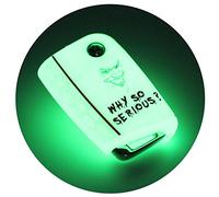 Finest Folia Coque de Protection de clé Compatible avec VW Skoda Seat Étui pour clé 3 Boutons en Silicone boitier clé de Voiture (Joker Luminescent)