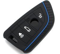 Finest-Folia - Coque en Silicone BE pour e Voiture à 4 Boutons - Noir et Bleu