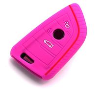 Finest-Folia - Coque en Silicone pour e Voiture à 3 Boutons Rose Fluorescent