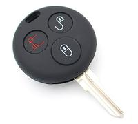 Finest-Folia - Coque en silicone SD pour e voiture à 3 boutons Noir