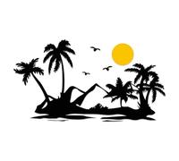 Finest Folia Ensemble d'autocollants Plage avec Soleil 106,2x57,4cm Autocollant Panorama de Plage pour Voiture, Camping-car, Bus, Camping-car, Autocollant Auto-adhésif Résistant aux Intempéries KX103
