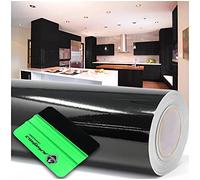 Finest Folia Film adhésif brillant ou mat pour meubles, cuisines ou salle de bains (070 noir, brillant) 10 m x 63 cm