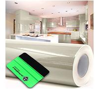 Finest Folia Film adhésif brillant ou mat pour meubles de cuisine ou de salle de bain (082 beige, brillant) 10 m x 63 cm