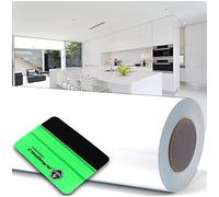 Finest Folia Film adhésif brillant ou mat pour meubles et cuisine ou salle de bains (010 blanc, brillant) 10 m x 63 cm