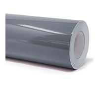 Finest Folia Film adhésif pour meubles brillant - Film adhésif en PVC autocollant - 63 cm de largeur du support (074 gris moyen, 5 mètres)