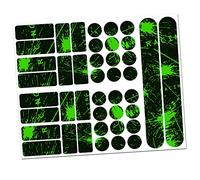 Finest Folia Film de Protection Autocollant pour Cadre de vélo 34 pièces pour BMX MTB Vélo de Course Auto-adhésif imperméable R159 R160 (01 Racing Vert néon)