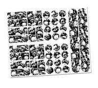 Finest Folia Film de Protection Autocollant pour Cadre de vélo 34 pièces pour BMX MTB Vélo de Course Auto-adhésif imperméable R159 R160 (21 Skulls)