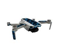 Finest Folia Film de protection compatible avec drone DJI Mini 2 et manette - Ajustement parfait - Imperméable - Autocollant design (collage partiel, R192-04 Future neon bleu)