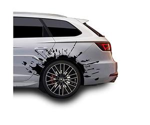 Finest Folia KX025 Lot de 2 autocollants anti-éclaboussures pour roue de voiture Noir