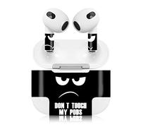 Finest Folia Lot d'autocollants compatibles avec Apple AirPod 3 sans Fil Bluetooth et boîtier de Chargement en Vinyle Ajustement Parfait - R189 (3ème génération, 04 Don't Touch)