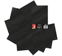 Finest Folia Lot de 10 feuilles DIN A4 - Film pour traceur - 621/631 - Film autocollant - En vinyle - Pour la découpe, le bricolage, les autocollants et l'étiquetage - 29,7 x 21 cm (noir mat)