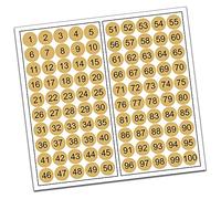 Finest-Folia Lot de 100 cercles en PVC numérotés 1-100 15 mm Or R013.