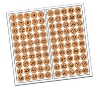 Finest-Folia Lot de 100 cercles en PVC numérotés 1-100 15 mm R013 Noisette