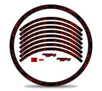 Finest Folia Lot de 16 autocollants pour jantes de vélo au design racing - Kit complet pour vélo de course - VTT - RX024 (rouge fluo, mat)