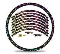 Finest Folia Lot de 16 Autocollants pour Jantes de Vélo - Design Future - Kit Complet pour MTB Mountainbike - Hologramme Argenté Brillant