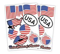 Finest Folia Lot de 2 autocollants A4 drapeau de pays autocollant de drapeau de pays pour voiture moto sticker drapeau de pays autocollant auto-adhésif résistant aux intempéries R217 (64 USA)