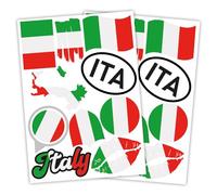 Finest Folia Lot de 2 autocollants de pays DIN A4, autocollants de drapeau, drapeau de pays pour voiture, moto, autocollant, drapeau de pays, autocollant, résistant aux intempéries, R217 (26 Italie)