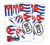 Finest Folia Lot de 2 autocollants de pays DIN A4, autocollants de drapeau, drapeau de pays pour voiture, moto, autocollant, drapeau de pays, autocollant, résistant aux intempéries, R217 (32 Cuba)