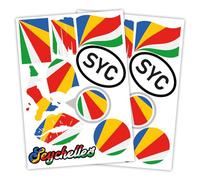 Finest Folia Lot de 2 autocollants de pays DIN A4, autocollants de drapeau, drapeau de pays pour voiture, moto, autocollant, drapeau de pays, autocollant, résistant aux intempéries, R217 (51 Seychelle