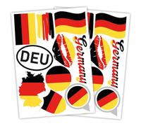 Finest Folia Lot de 2 autocollants de pays DIN A4, drapeau de pays pour voiture, moto, autocollant, drapeau de pays, autocollant, résistant aux intempéries, R217 (15 Allemagne)
