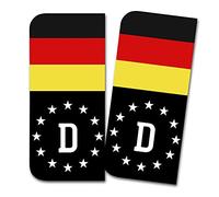 Finest Folia Lot de 2 autocollants de plaque d'immatriculation Spécialement conçus pour le champ de l'UE 11 x 5 cm Noir ou avec drapeau R167 (04 Allemagne, avec drapeau)