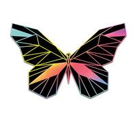 Finest Folia Lot de 2 autocollants en polygone animaux hologrammes design géométrique autocollant art pour voiture moto ordinateur portable réfrigérateur mur décor R117 (papillon