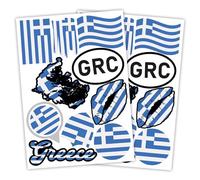 Finest Folia Lot de 2 autocollants format A4 - Drapeau de pays pour voiture et moto - Autocollants - Résistant aux intempéries - R217 (19 Grèce)