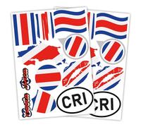 Finest Folia Lot de 2 autocollants format A4 - Motif drapeau de pays pour voiture et moto - Autocollants - Résistant aux intempéries - R217 (12 Costa Rica)