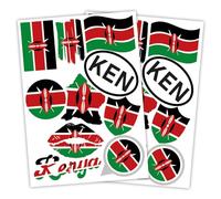 Finest Folia Lot de 2 autocollants format A4 - Motif drapeau de pays pour voiture et moto - Autocollants - Résistant aux intempéries, R217 (30 Kenya)