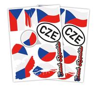 Finest Folia Lot de 2 autocollants format A4 - Motif drapeau de pays pour voiture et moto - Autocollants - Résistant aux intempéries R217 (58 République tchèque)