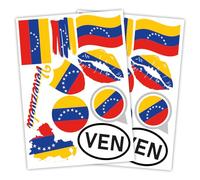 Finest Folia Lot de 2 autocollants format A4 - Motif drapeau de pays pour voiture et moto - Autocollants - Résistant aux intempéries - R217 (63 Venezuela)