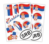 Finest Folia Lot de 2 autocollants format A4 - Motif drapeau de pays pour voiture et moto - Autocollants - Résistants aux intempéries, R217 (50 Serbie)