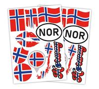 Finest Folia Lot de 2 autocollants format A4 - Motif drapeau de pays pour voiture et moto - Autocollants - Résistant aux intempéries - R217 (01 Norvège)