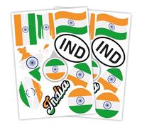 Finest Folia Lot de 2 autocollants format A4 - Motif drapeau de pays pour voiture et moto - Autocollants - Résistant aux intempéries - R217 (21 Inde)