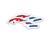 Finest Folia Lot de 2 autocollants - Silhouettes de pays - Motif drapeau de l'État fédéral - Pour voiture, vélo, moto - Bleu modèle - Autocollant - Résistant aux intempéries - R215 (29 Cuba)