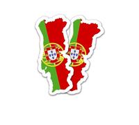 Finest Folia Lot de 2 autocollants - Silhouettes de pays - Motif drapeau de l'État fédéral - Pour voiture, vélo, moto - Bleu modèle - Autocollant - Résistant aux intempéries - R215 (14 Portugal)