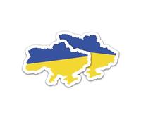 Finest Folia Lot de 2 autocollants - Silhouettes de pays - Motif drapeau de l'État fédéral - Pour voiture, vélo, moto - Bleu modèle - Autocollant - Résistant aux intempéries - R215 (18 Ukraine)