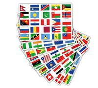 Finest Folia Lot de 200 drapeaux de pays sur 8 feuilles DIN A4-4,9 x 3,3 cm - Autocollants pour modélisme, vélo, voiture, moto - Pays décoratifs R108 (XXL dans le monde)