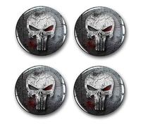 Finest Folia Lot de 4 Autocollants en Gel pour Cache-moyeux, 60 mm de diamètre, pour Jantes emblème Doming pour Voiture, Accessoires de Tuning de Voiture, DM007 (n° 13 Punisher Grey)