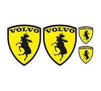 Finest Folia Lot de 4 autocollants humoristiques pour voiture avec motif élan, film autocollant résistant au lavage, accessoires logo suédois (R067)