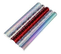 Finest Folia Lot de 5 films adhésifs hologrammes - Film décoratif coloré - Pour bricolage - 100 cm x 33 cm (flocons multicolores)