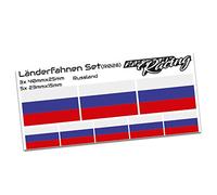 Finest Folia Lot de 8 autocollants Drapeau de pays Résistant aux intempéries RC Voiture Moto Vélo Autocollants Modélisme