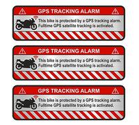 Finest-Folia Lot de 9 autocollants GPS - Pour vélo, moto, voiture - Alarme - Antivol - Suivi assuré (aluminium poli argenté, voiture R056)