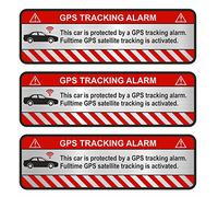 Finest-Folia Lot de 9 autocollants GPS - Pour vélo, moto, voiture - Alarme - Antivol - Suivi assuré (aluminium poli argenté, voiture R054)