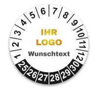Finest Folia Lot de plaques de contrôle personnalisables avec logo et texte au choix - 30 mm de diamètre - Autocollants de contrôle personnalisés avec logo d'entreprise