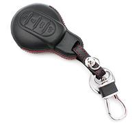 Finest-Folia MIB Étui e voiture 3 boutons, en cuir, noir/rouge