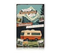 Finest Folia Panneau décoratif en aluminium 30 x 20 cm pour jardin, salon, garage, extérieur, décoration rétro, loisirs, résistant aux intempéries, robuste, stable RV002 (13 camping)